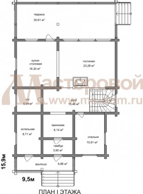 План первого этажа дома Бр-41