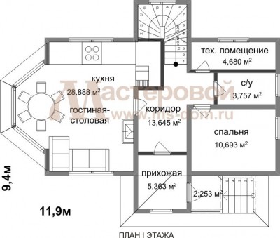План первого этажа дома Бр-56