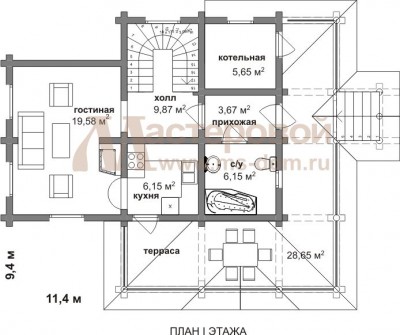 План первого этажа дома Об-45