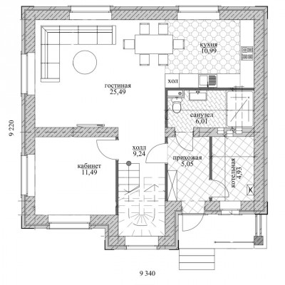 План первого этажа дома Кд-4