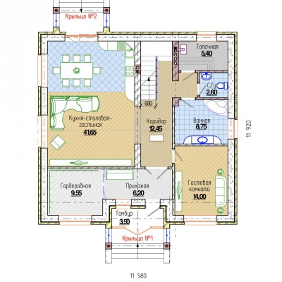 План первого этажа дома Кд-5