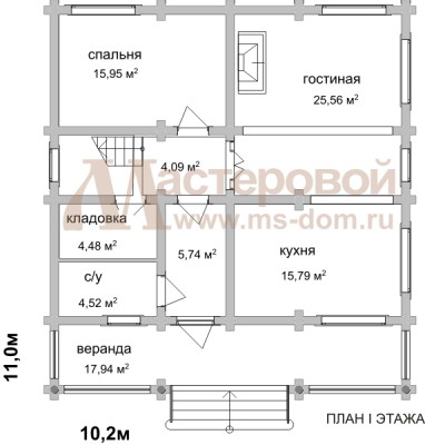 План первого этажа дома Об-22