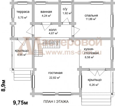 План первого этажа дома Об-24