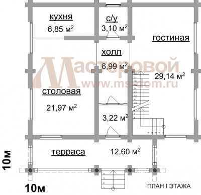План первого этажа дома Об-32