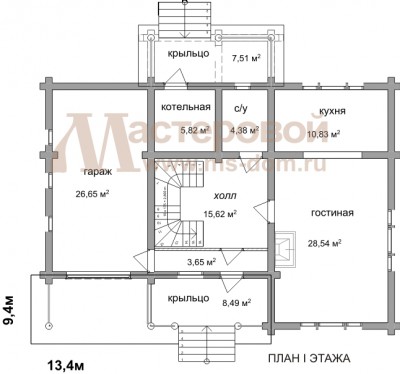 План первого этажа дома Об-33