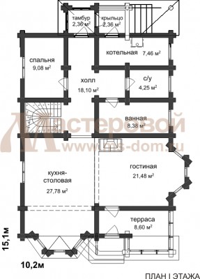 План первого этажа дома Об-34