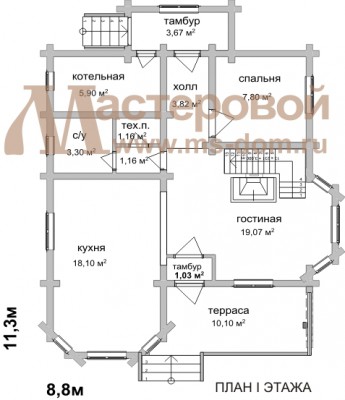 План первого этажа дома Бр-23