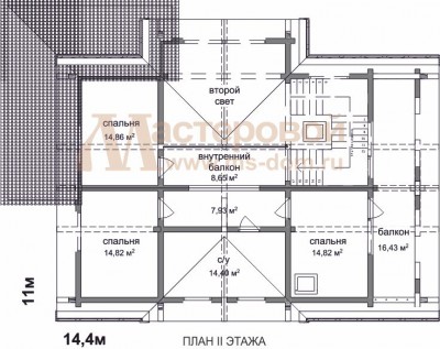 План второго этажа дома Об-42