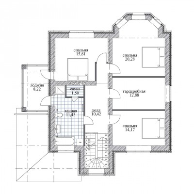 План второго этажа дома Кд-2