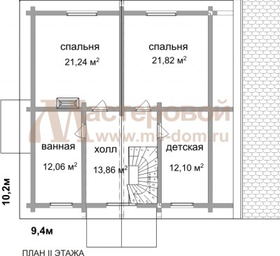 План второго этажа дома Об-2