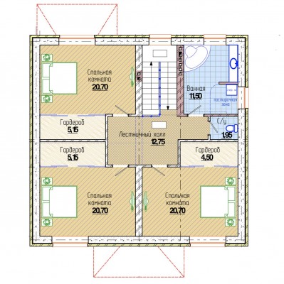 План второго этажа дома Кд-5