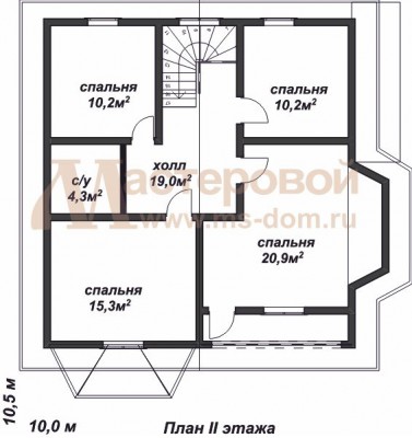 План второго этажа дома Бр-9