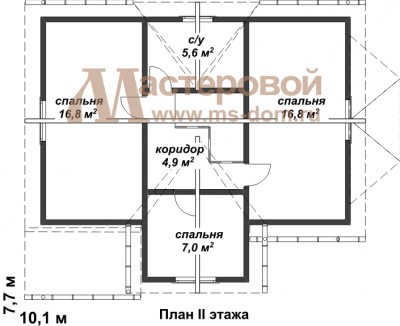 План второго этажа дома Бр-10